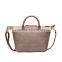 Hot wholesale cheap custom fashion quilted ladies apricot leather tote bags