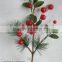 2015 newest special artificial holly morning glory leaf and foam red berry pick 15" branches pick for chrismas decoration pick