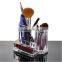 Acrylic brush holder with lid in cosmetic bags / cases