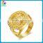 Custom pure gold plated jewelry steel ring titanium stainless steel polished man signet ring