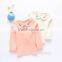 Embroidery lace cotton long sleeve round collar T shirt for girls