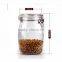1000ml 1L Recycled airtight Round shape glass jar with metal clip top lid for kitchen and food