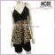 lepard print slip lace sleep wear set for ladies