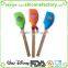 Wholesale cheap lovely cake printed wooden handle silicone scraper with a hole for hanging