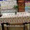 2015 Newest printed circle design plastic tablecloth with lace/waved/straight edge