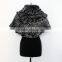 2015 real knitted rex rabbit fur cape for children