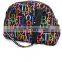 Quilted Diaper Bag Travel Hand with Pad - Rainbow Typo Black