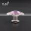 1 inch brushed nickel finish square pink glass knobs for cabinets
