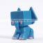 adroable bule smiling elephant coin bank, cartoon character OEM money box, coin bank customized china maunfacturer