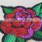 good looking 12*13cm sexy red flower pattern diamond patch sequin embroidery applique for dancer