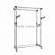 Heavy Duty Double Rail Adjustable Telescopic Rolling Clothing Garment Rack