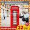 British phone booth red with printed logo for telephone or decoration