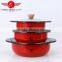 2016 glass lid enamel kitchenware hot pot casserole set for sale