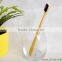 black bristle toothbrush with bamboo handle