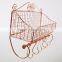 VINTAGE COPPER STORAGE BASKET SHELF UNIT WALL HUNG KITCHEN WIRE BASKET