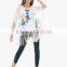 women's sheer print chiffon tassels poncho tops