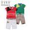 2017 Fashion Clothing Active Red Color Short Sleeve Golfer Polo Shirts Matching Soft Twill Shorts Boys Kids Modeling Clothes
