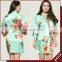 Silk satin floral robe kimono robes bath robe Custom made japan kimono robe LF001