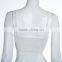 latest design girls top Polyester Crop Top and Lace Up Sleeveless Nightclub Top