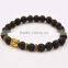 European Black Lava Rock Beads Bracelet with Buddha Head Bracelet