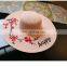 Summer Embroidery Plum Blossom Sunshade Hat Sunscreen Large Eaves Straw Hat