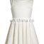 Jewel neckline lustrous white brocade jacquard sleeveless dress girls jacquard dress