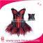 New Design Plus Size Party Girls'Corset Red and Black Tutu Skirt,Sexy Bustier and Dress