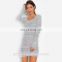 Alibaba express clothes women knit dress in grey marle