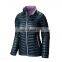 navy blue waterproof shell down jacket for woman cold weather