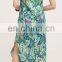 OEM custom fashion chiffon long sleeves dress floral print strap design China  2016