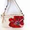 New Authentic Coach White Leather Poppy Flower Demi Shoulder Baguette Purse