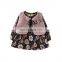 Autumn and Winter Girls Long-sleeved Floral Plus Dress Fashion Fur Vest Two-piece All-match Princess Dress