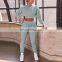 Women Causal clothing Custom Logo 2 two pieces Oversize Crop Sweatshirt and Jogger Sets for Ladies