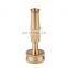 3" Adjustable Brass Garden Nozzle Fitting Brass Knurled High Pressure For Water From Spray To Jet Metal Hose Nozzle