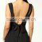 Wholesale Sexy Backless Double Strap Black Chiffon Playsuit for Women And Lady OEM