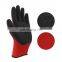 Sunnyhope abrasion resistant Red Nylon Liner Black Latex Coated Industrial Safety Gloves