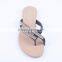 Sexy woman new soft cheap beach slippers with rhinestone decoration