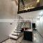 Modern Invisible stringer tempered glass balustrade floating stairs staircase For Hotels
