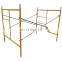 Scalfolding Construction H Frame Steel Scoffold Plank Adjustable Step Metal Yellow Ladder Frame Scaffolding
