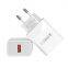 QC3.0 Single USB Mobile Phone Fast Charger Usb Plug 5V3.4A European and American Standard Power Adapter