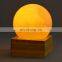 New Design Home Bedroom Creative Decor Induction Dual Colors Moon Bed Light With Bamboo Base