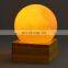 New Design Home Bedroom Creative Decor Induction Dual Colors Moon Bed Light With Bamboo Base