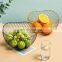 European Nordic Creative Luxury Decorated Wire Veg Mesh Gift Stand Gold Black Countertop Fruit Wash Basket
