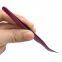 Professional precise eyelash grafting tweezers Planting eyelash clip Purple straight head elbow eyelash clip Cute eyelash tool sticker