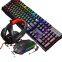 Amazons hot FV-Q809 keyboard mouse headset mouse pad four-piece set gaming backlight computer keyboard and mouse combos