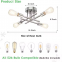 Modern Industrial Pendant Lighting Brushed Nickel Semi-Recessed for Kitchen Bedroom Living Room