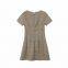 Summer new European and American style round neck slim fit and slimming houndstooth dress