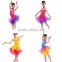 High level kids professional competition latin dance costume for girls Bright drill tassel Latin dance skirt