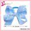 Polka dot grosgrain 3 inch ribbon bow fancy girls elastic hair bands (XH11-7753)