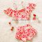 2016 New floral two pieces baby girl bathing suit for summer girl swimming suit wholesale beachwear bikini girl child(ulik-S001)
